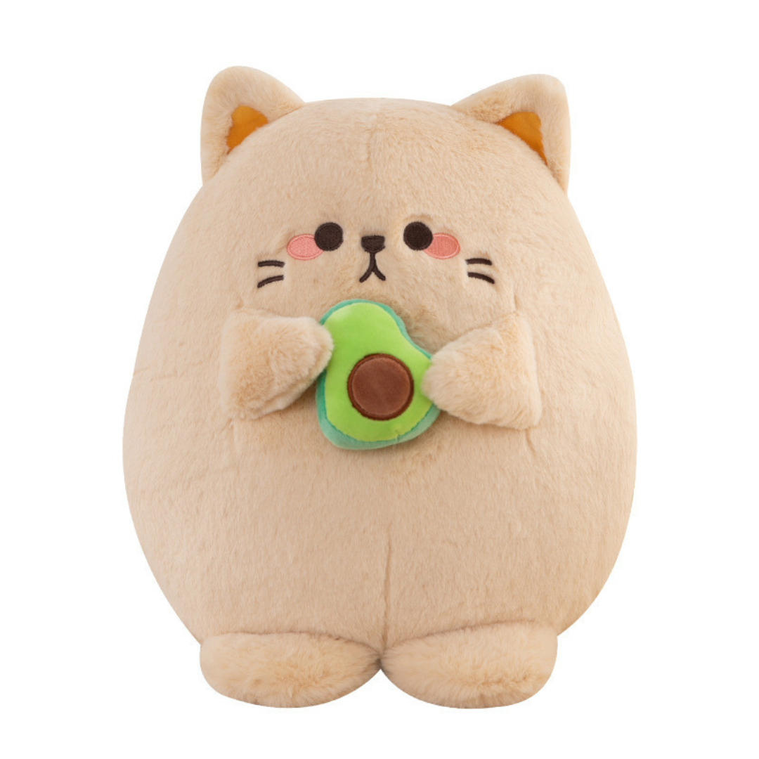 Cat Plush Stuffed Animal with Avocado GOGUAI