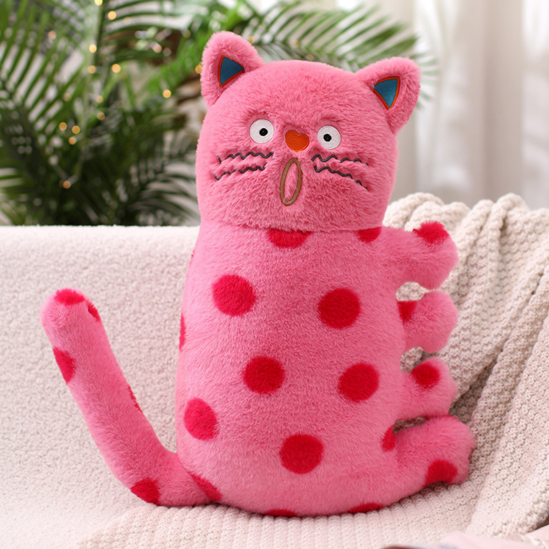 Polka Dots Cat Plush Stuffed Animal Cushion 45cm/17.7inch