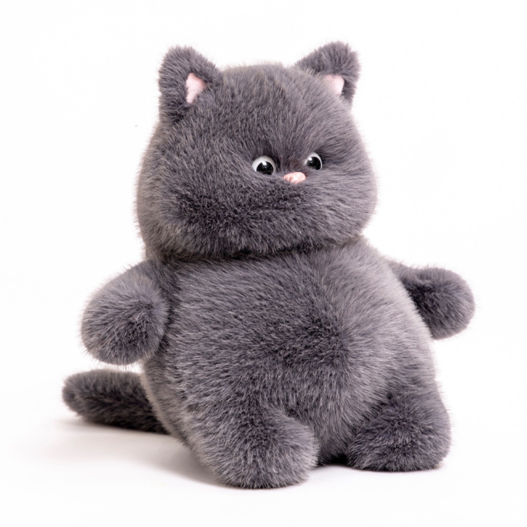 Sitting Fluffy Fat Cat Plushie 13.7 Inches