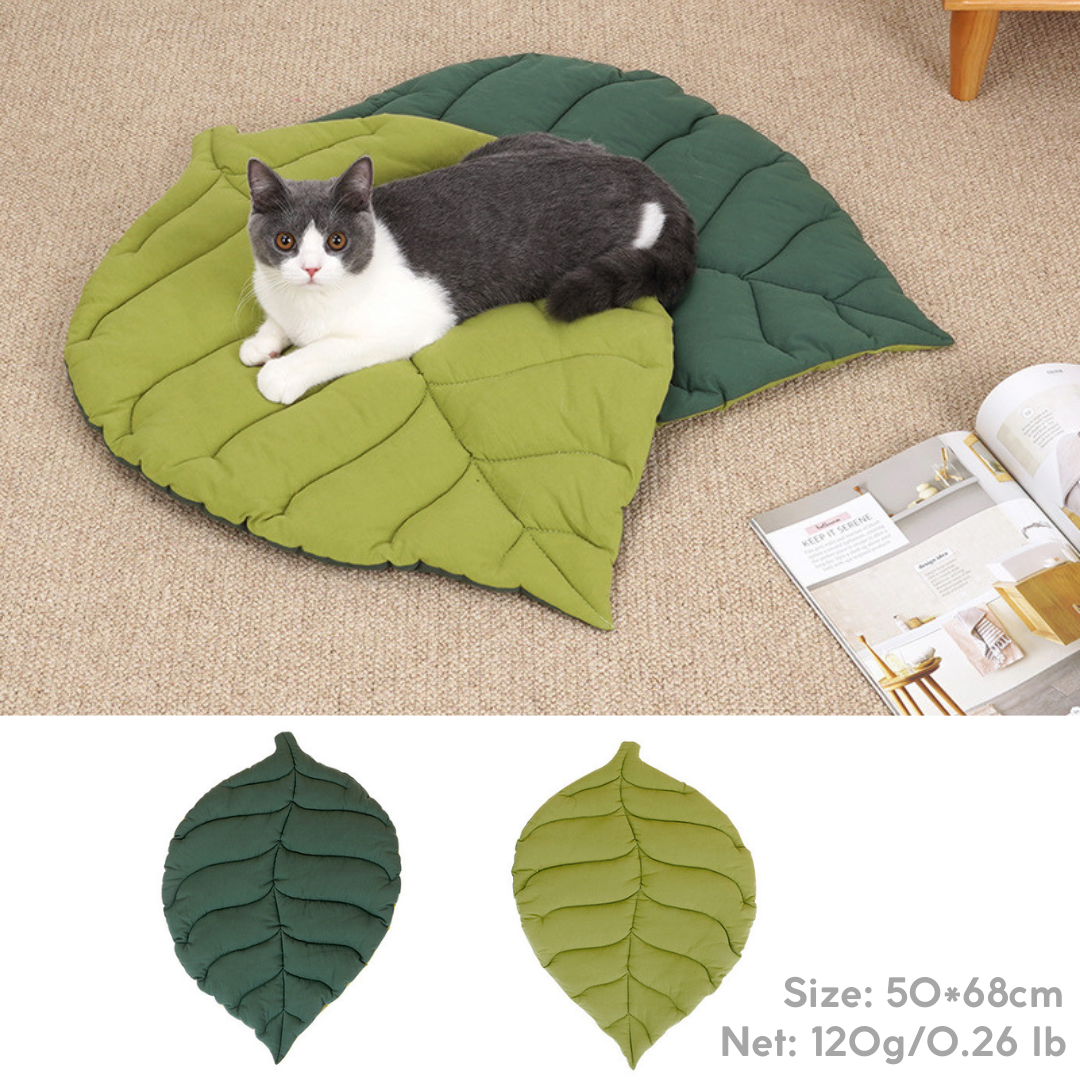 Alfombra para gatos con forma de hoja de doble cara